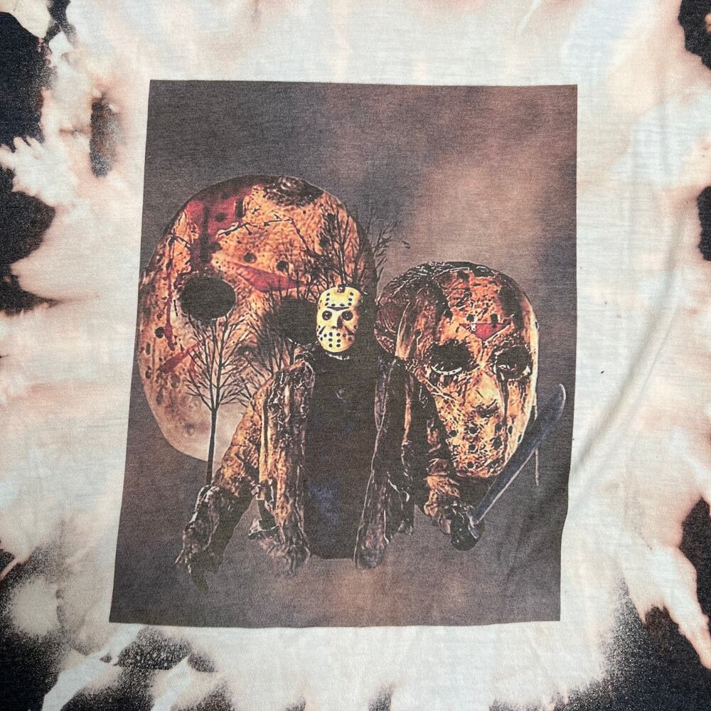 Halloween Jason Black Bleached Tee 2XL